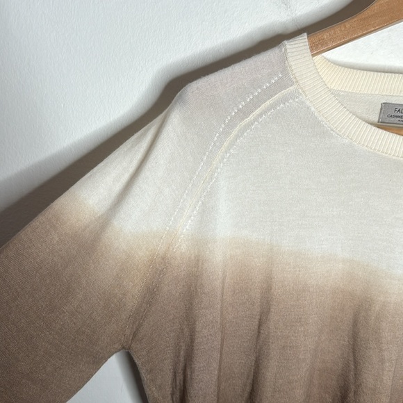 Falconeri ultralight cashmere ombre Sweater in beige brown dégradé size L - Picture 5 of 12
